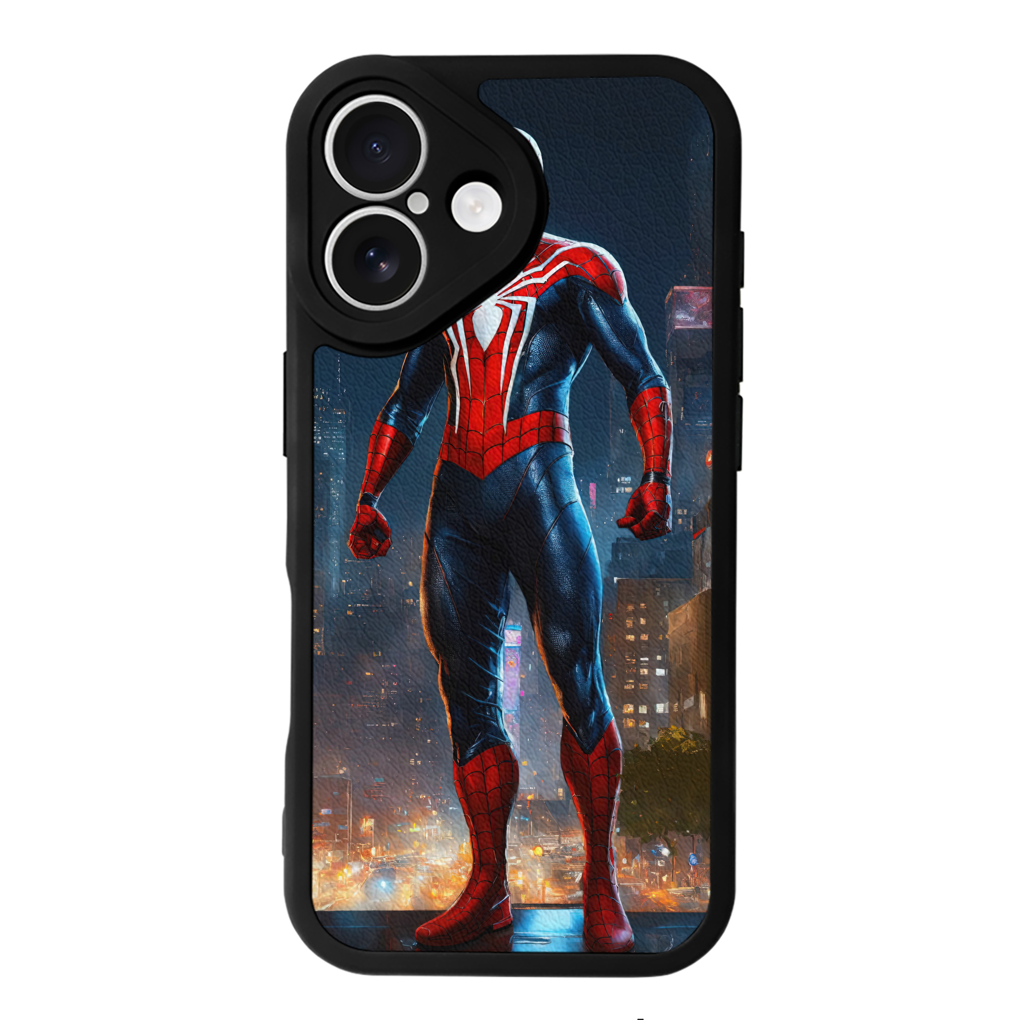 （画像用） Spider Man スパイダーマン 【iPhone 16シリーズ対応】シリコンスマホケース（レザー調） 材質：シリコン